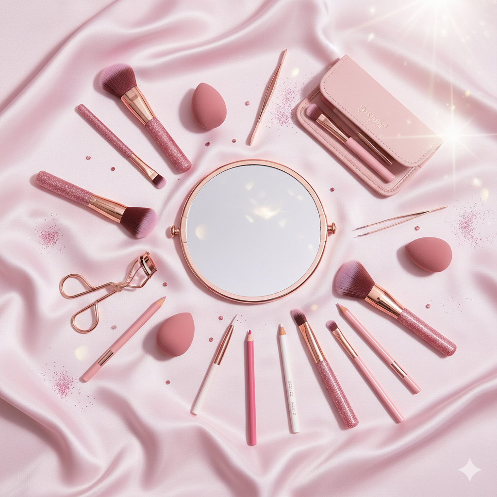 Vegan Makeup Brush Set — 4 Piece Essential Face & Cheek Collection