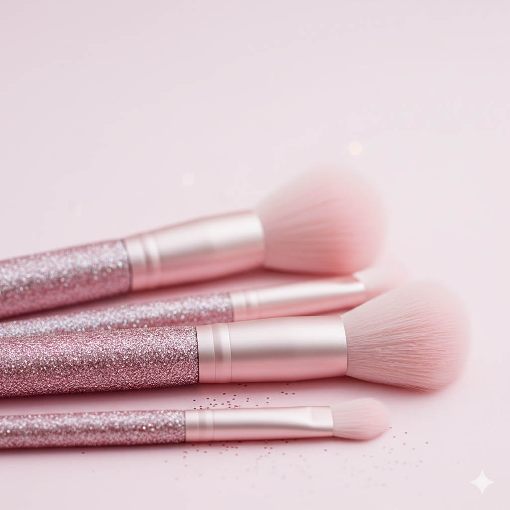 Vegan Makeup Brush Set — 4 Piece Essential Face & Cheek Collection