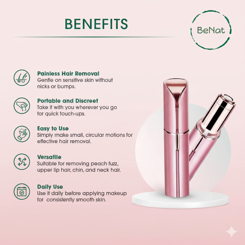 Rechargeable Facial + Eyebrow Hair Removers Set -2 Pack